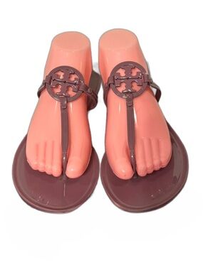 Tory Burch Vintage Eggplant Mini Miller Flat Jelly Thong-TPU Sandal Women’s 10.